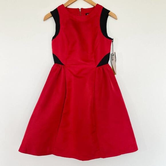 Prabal Gurung For Target Red Black Panel A-Line Mini Dress Sundress NWT - Picture 2 of 13